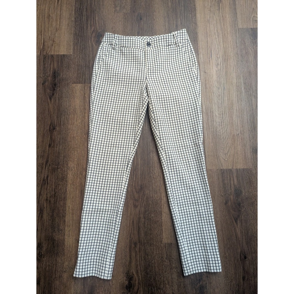 Cabi Pants Womens 2 Windowpane Ankle‎ Trouser Career Classic Stretch Knit 3203